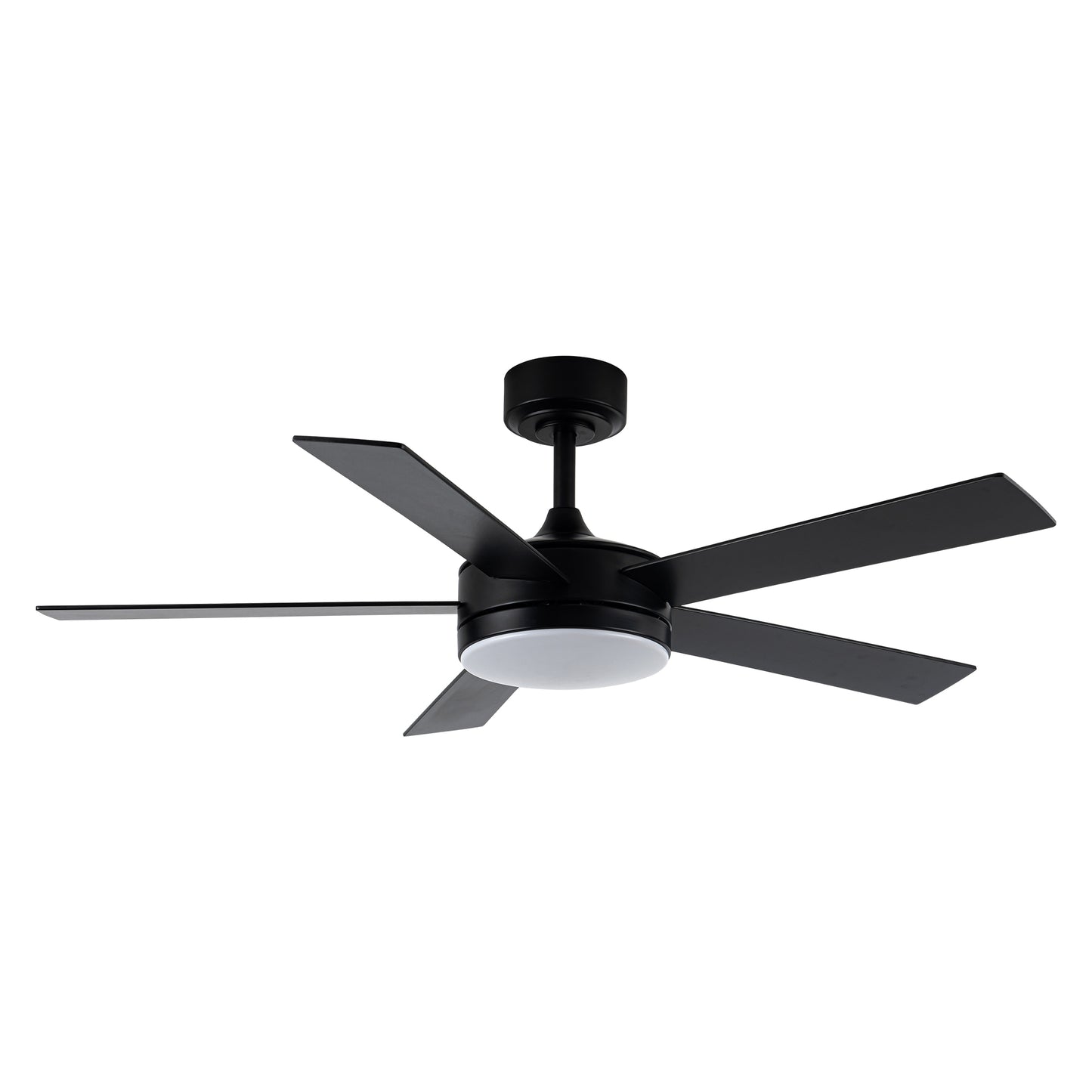 48" Black Ceiling Fan with Lights and Remote Control, 5 Blades Modern Ceiling Fans