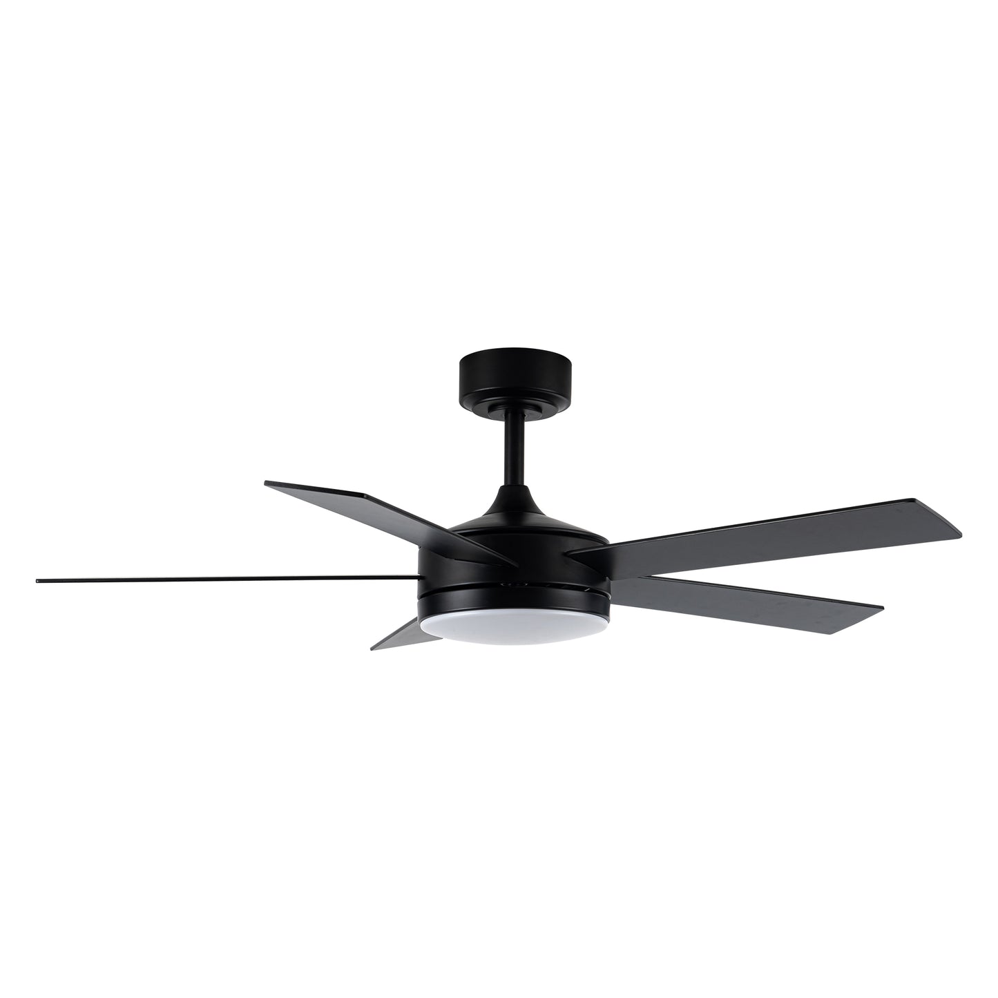 48" Black Ceiling Fan with Lights and Remote Control, 5 Blades Modern Ceiling Fans