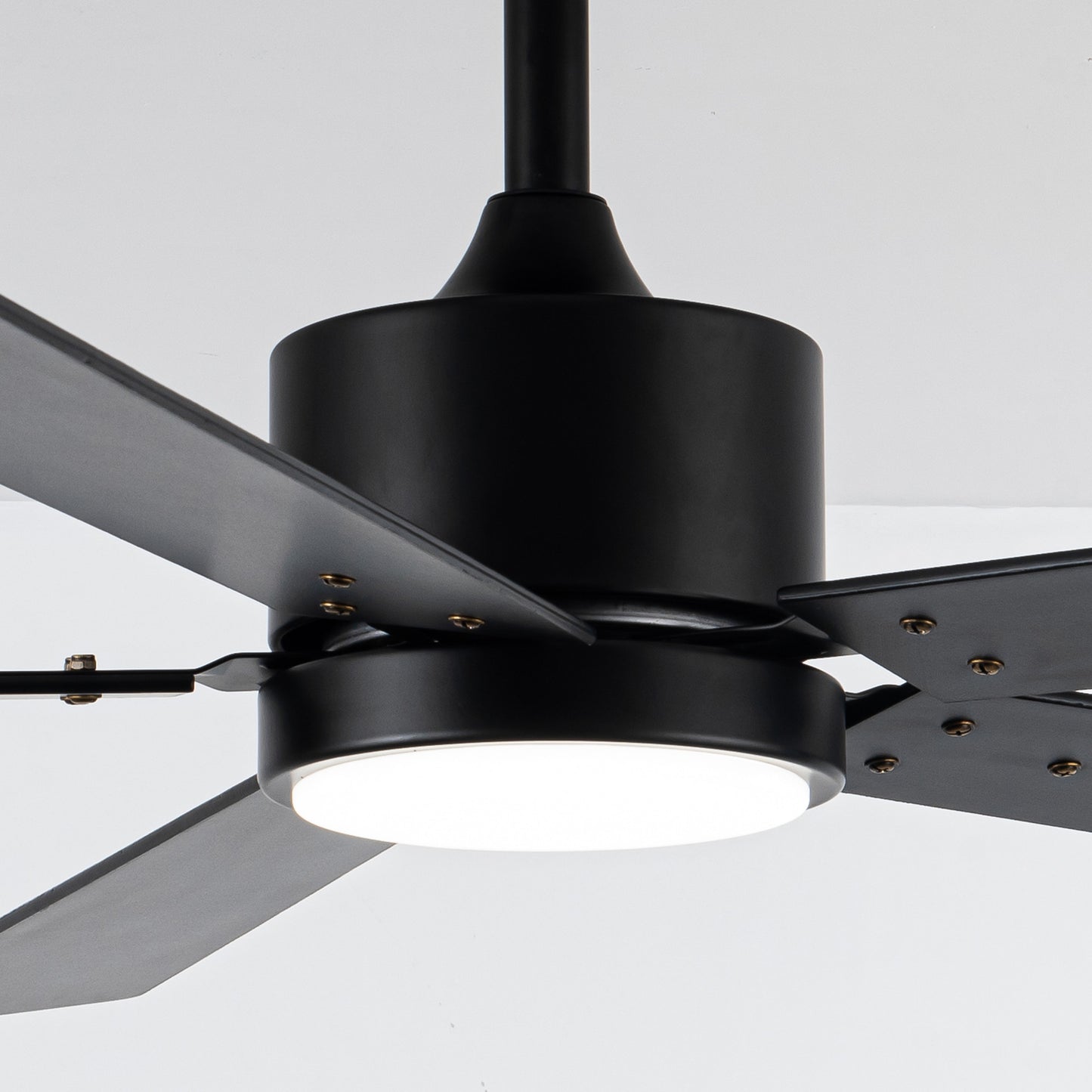 56" Modern Black Ceiling Fan with Lights and Remote Control, 5 Blades LED Ceiling Fan