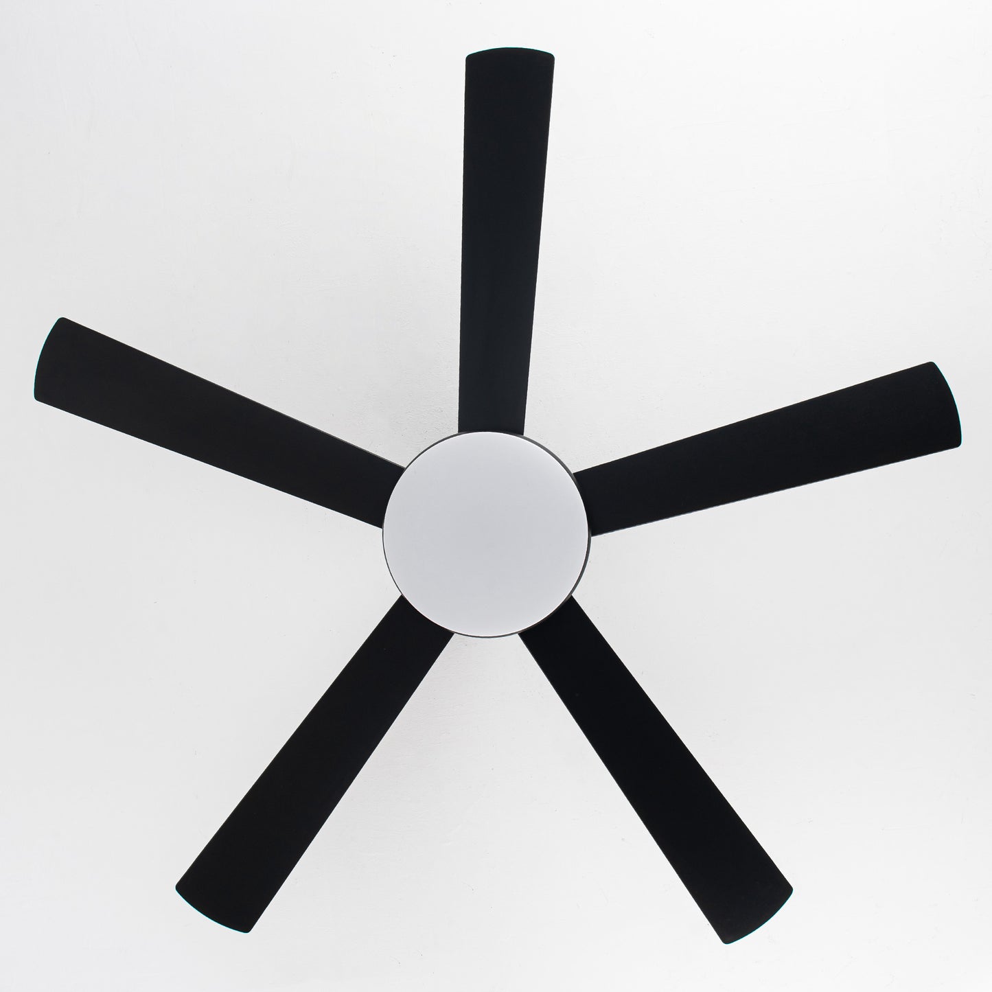 52" Modern Black Low Profile LED Ceiling Fan with Lights and Remote Control