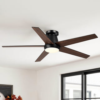 Vaczon 52" Satin Nickel Low-Profile LED Ceiling Fan