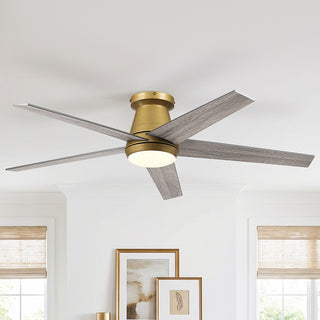 Vaczon 52" Satin Nickel Low-Profile LED Ceiling Fan