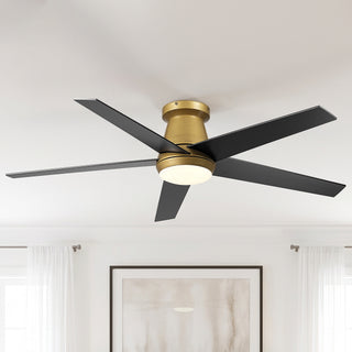 Vaczon 52" Satin Nickel Low-Profile LED Ceiling Fan