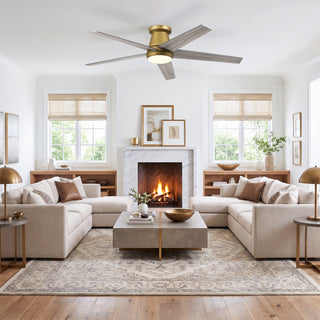 Vaczon 52" Satin Nickel Low-Profile LED Ceiling Fan