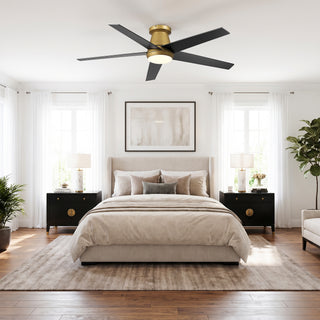 Vaczon 52" Satin Nickel Low-Profile LED Ceiling Fan