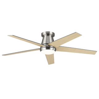 Vaczon 52" Satin Nickel Low-Profile LED Ceiling Fan
