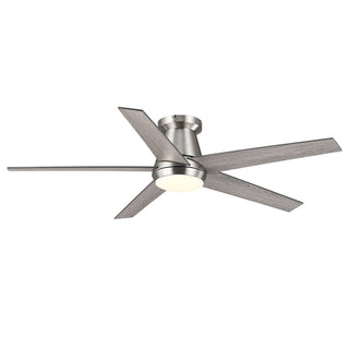 Vaczon 52" Satin Nickel Low-Profile LED Ceiling Fan