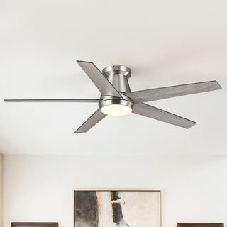 Vaczon 52" Satin Nickel Low-Profile LED Ceiling Fan