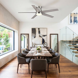 Vaczon 52" Satin Nickel Low-Profile LED Ceiling Fan