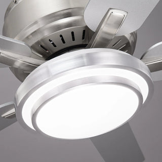 Vaczon 52 Inch Double-sided Blades Flush Mount LED Ceiling Fan with APP and Remote Control - Vaczon