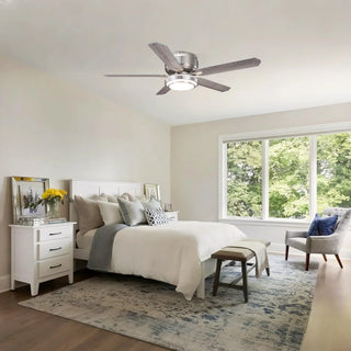 Vaczon 52 Inch Double-sided Blades Flush Mount LED Ceiling Fan with APP and Remote Control - Vaczon