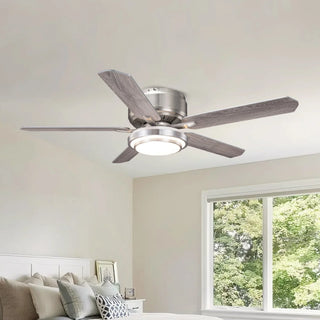 Vaczon 52 Inch Double-sided Blades Flush Mount LED Ceiling Fan with APP and Remote Control - Vaczon