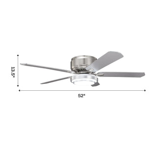 Vaczon 52 Inch Double-sided Blades Flush Mount LED Ceiling Fan with APP and Remote Control - Vaczon