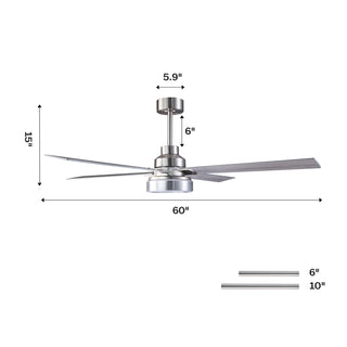 52" 60" Karen Double-sided Blades Smart Fan with LED Light