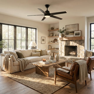 Vaczon 52" Otis Downrod Mount LED Ceiling Fan with APP & Remote Control