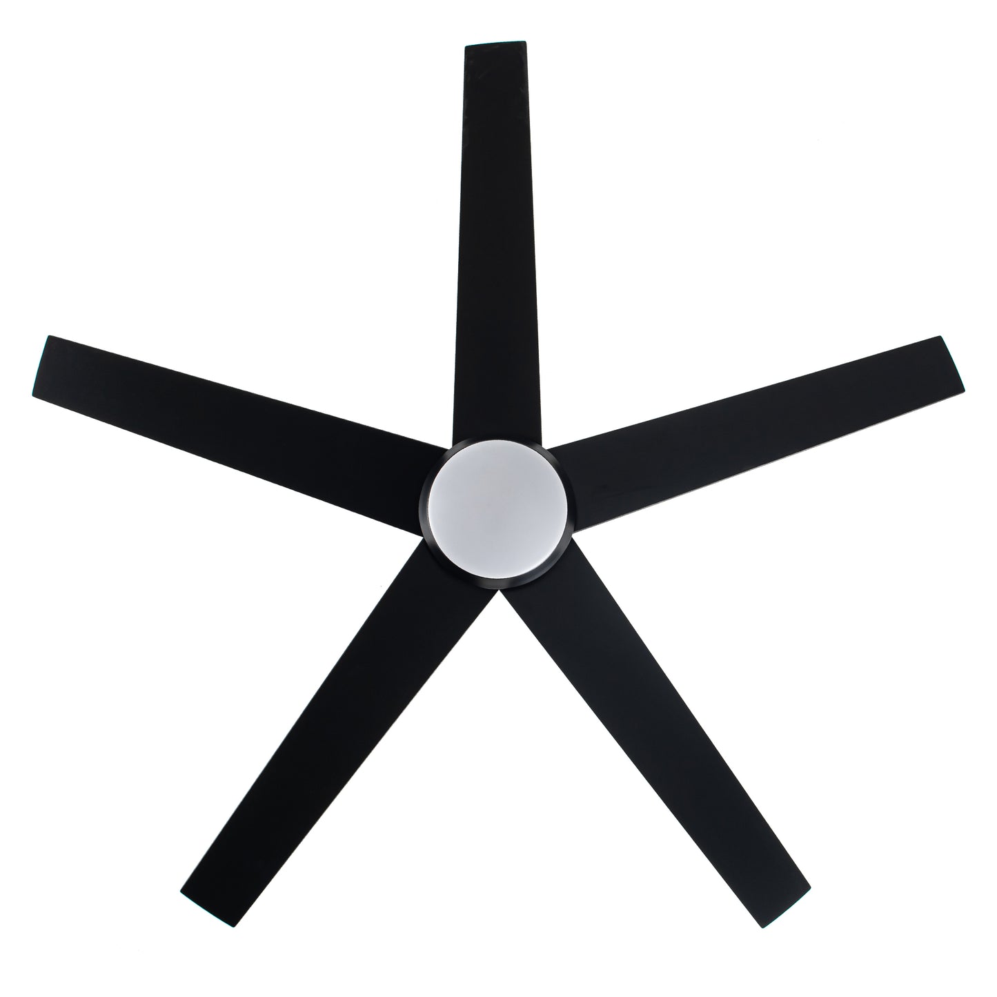 52" Modern Black LED Ceiling Fan with Lights and Remote Control