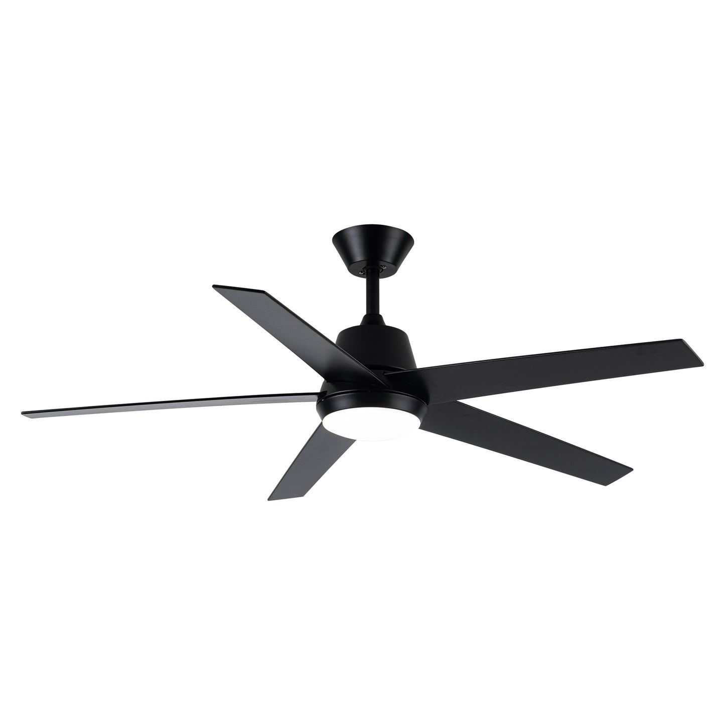 52" Modern Black LED Ceiling Fan with Lights and Remote Control