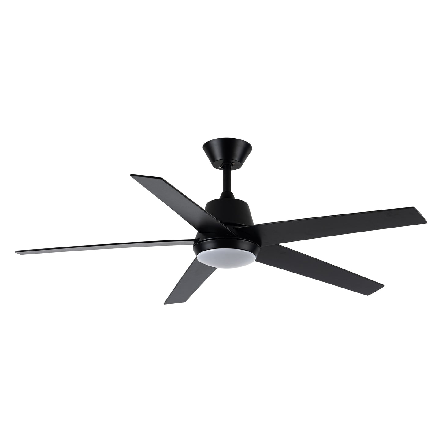 52" Modern Black LED Ceiling Fan with Lights and Remote Control