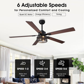 42" 52" 60" Eden Downrod Mount Ceiling Fan with Light and APP & Remote Control