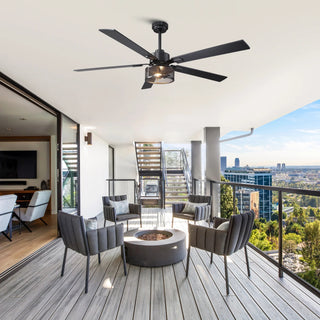 42" 52" 60" Eden Downrod Mount Ceiling Fan with Light and APP & Remote Control