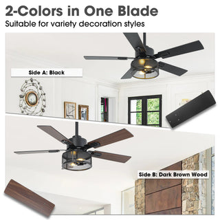42" 52" 60" Eden Downrod Mount Ceiling Fan with Light and APP & Remote Control