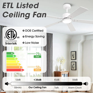 Vaczon 52" DC Motor Ceiling Fan with LED Lighting and Remote Control