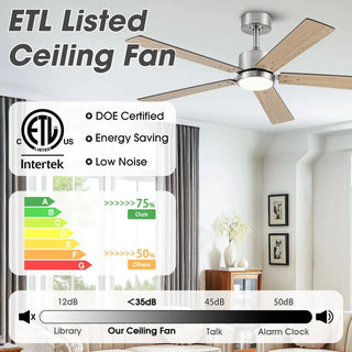 Vaczon 52" DC Motor Ceiling Fan with LED Lighting and Remote Control