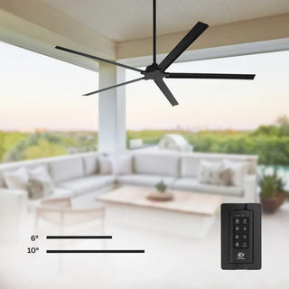 72" 84" Winni All-Aluminum IPX4 Outdoor Ceiling Fan with Remote Control