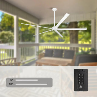 72" 84" Winni All-Aluminum IPX4 Outdoor Ceiling Fan with Remote Control