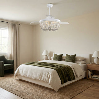 42" Huang Farmhouse Wooden Beads Ceiling Fan with Lighting - Vaczon