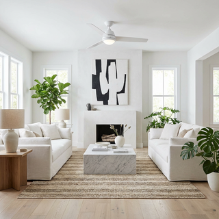 52" 4 Speed Wall Control Ceiling Fan with LED Lighting