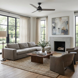 52" 4 Speed Wall Control Ceiling Fan with LED Lighting