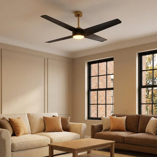60" Parvez Modern DC Motor Downrod Mount Reversible Ceiling Fan with Lighting and Remote Control - Vaczon