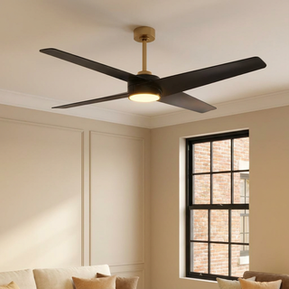 60" Parvez Modern DC Motor Downrod Mount Reversible Ceiling Fan with Lighting and Remote Control