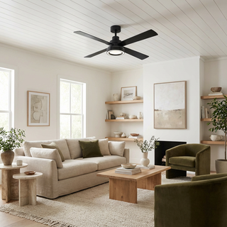 Vaczon 52" Down Mount Ceiling Fan with LED Light and Remote Control
