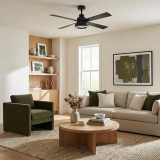Vaczon 52" Down Mount Ceiling Fan with LED Light and Remote Control