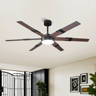 Vaczon 60" Industrial Double-sided Blades LED Ceiling Fan with APP & Remote Control
