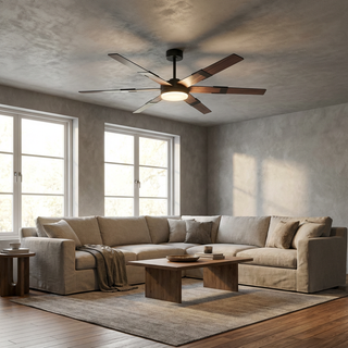 Vaczon 60" Industrial Double-sided Blades LED Ceiling Fan with APP & Remote Control - Vaczon