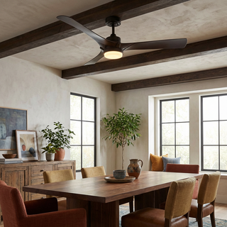 52 Inch Industrial Downrod Mount LED Ceiling Fan with Remote Control
