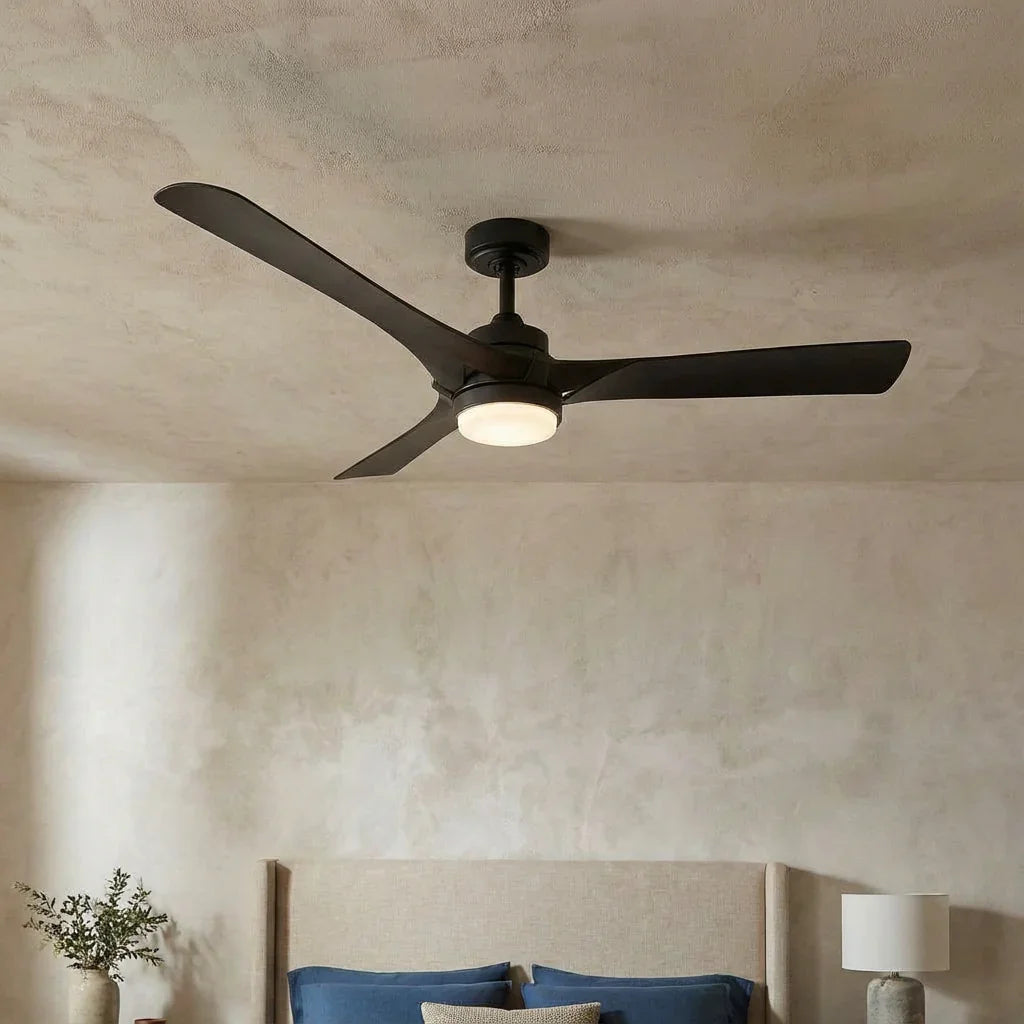 52 Inch Industrial Downrod Mount LED Ceiling Fan with Remote Control
