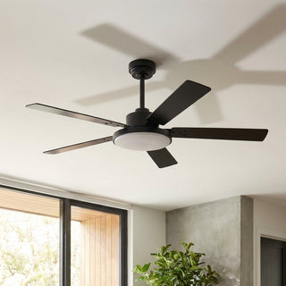 Vaczon 52" 5 Blades DC Motor Modern Downrod Ceiling Fan with LED Light and Remote Control