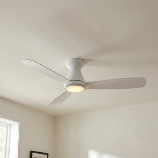 52" Ahmedabad Industrial DC Motor Flush Mount Reversible Ceiling Fan with LED Lighting and Remote Control - Vaczon