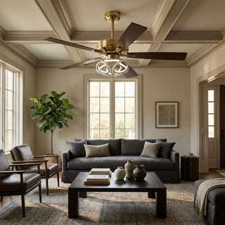 Vaczon 52" Boyd Antique-bronze Golden Downrod Mount RGB LED Smart Fan - Vaczon