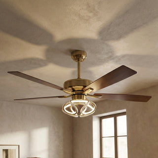 Vaczon 52" Boyd Antique-bronze Golden Downrod Mount RGB LED Smart Fan
