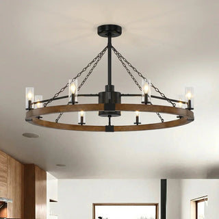 52" Amelia Black Industrial Fandelier with Light and Remote Control - Vaczon