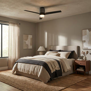 Vaczon 52" Pearl Black RGB LED Smart Fan with Remote App and Voice Control