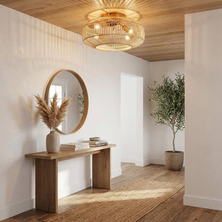 Vaczon 20" Mandy Retro Golden Flush Mount Ceiling Fan with Light and Remote Control