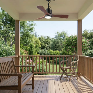 Vaczon 42" IP54 Outdoor Hanging Buckle Downrod LED Fan with APP & Remote Control - Vaczon