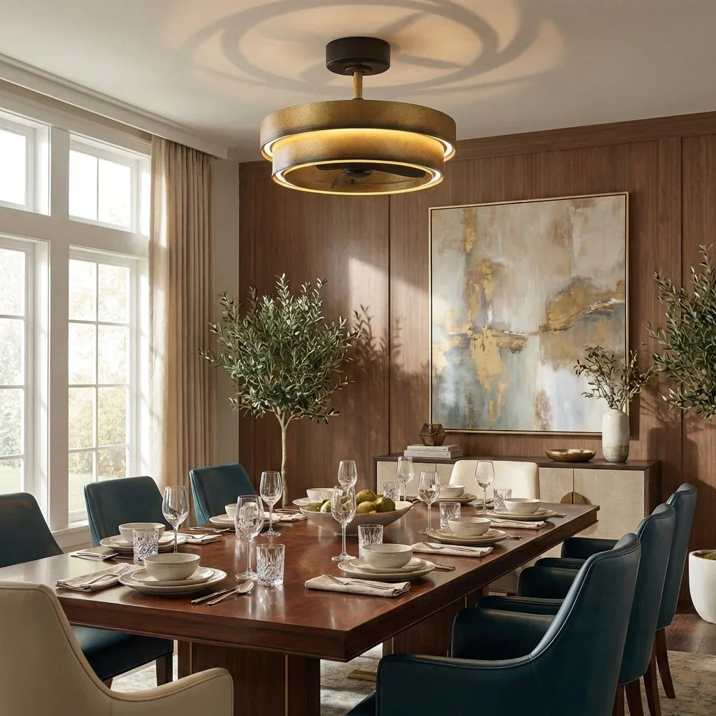 Vaczon 32 Inch Eartha Antique Bronze Downrod Mount Luxury Fandelier with Light and Remote Control - Vaczon