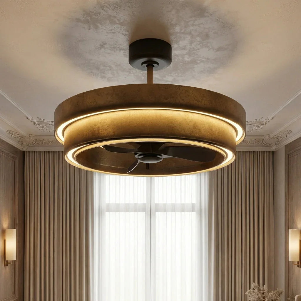 Vaczon 32 Inch Eartha Antique Bronze Downrod Mount Luxury Fandelier with Light and Remote Control - Vaczon